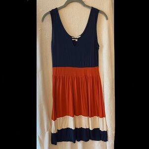 Pink Rose, petite M, navy blue and orange